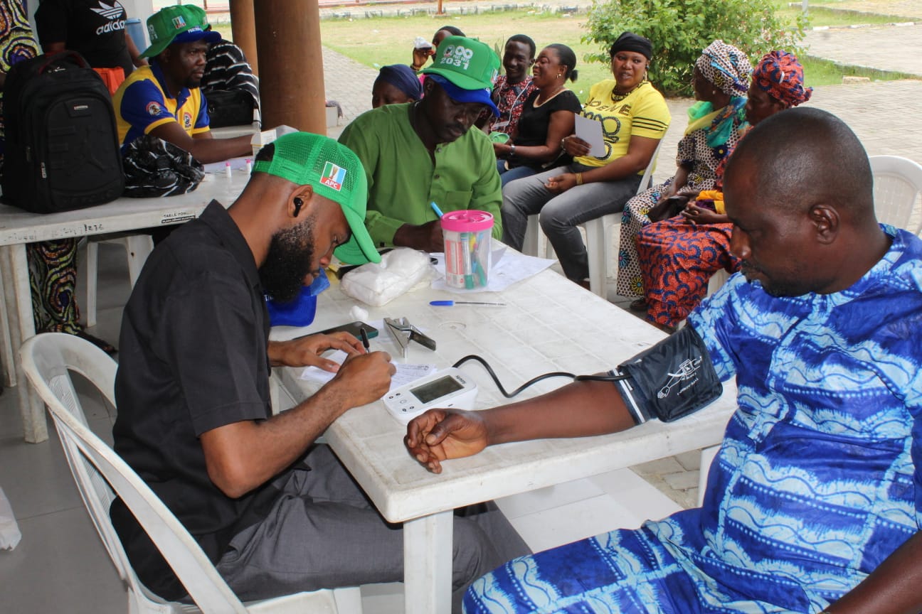 Members of the PWDs Chapter taking part in a free health screening at an NPSGGG chapter inauguration in Lagos.